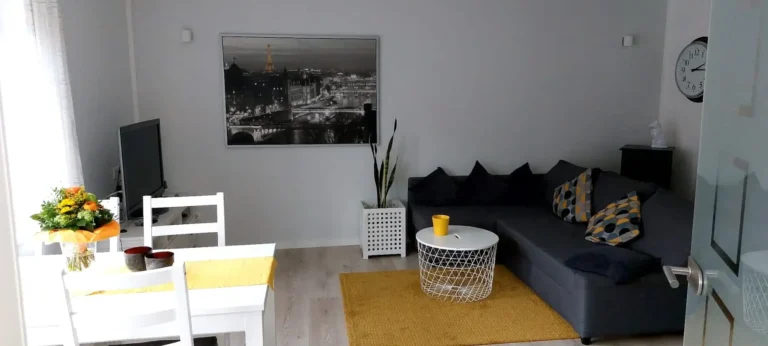 Couch im Wohnzimmer der Ferienwohnung